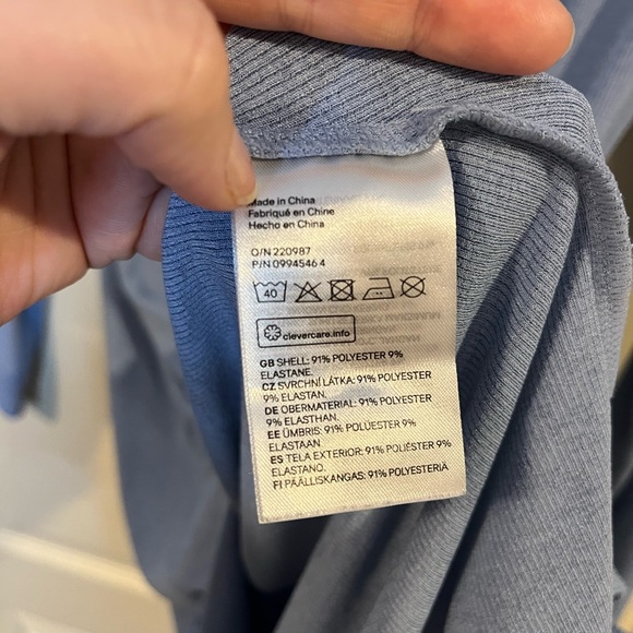 H&M Divided Light Blue Long Sleeve Gathered Button Down Dress - Picture 7 of 8